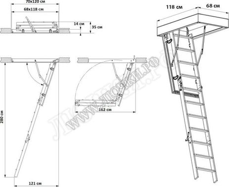 Лестница Fakro LWK Plus 700*1200*2800 Лестница Fakro LWK Plus 700*1200*2800